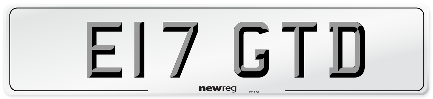 E17 GTD Number Plate from New Reg